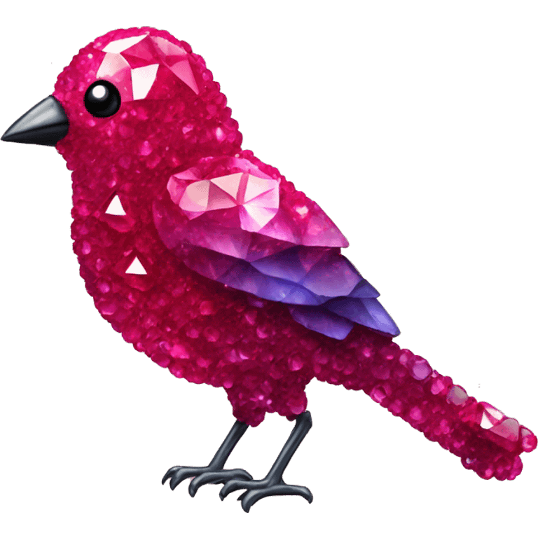 Ruby bird made out of crystals emoji