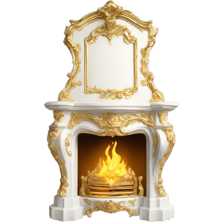 Rococo fireplace pretty gold and white emoji