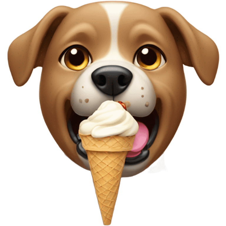 Dog eating ice cream  emoji