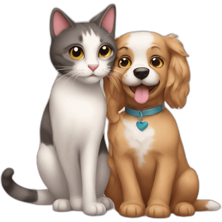 Cat in love with a dog emoji