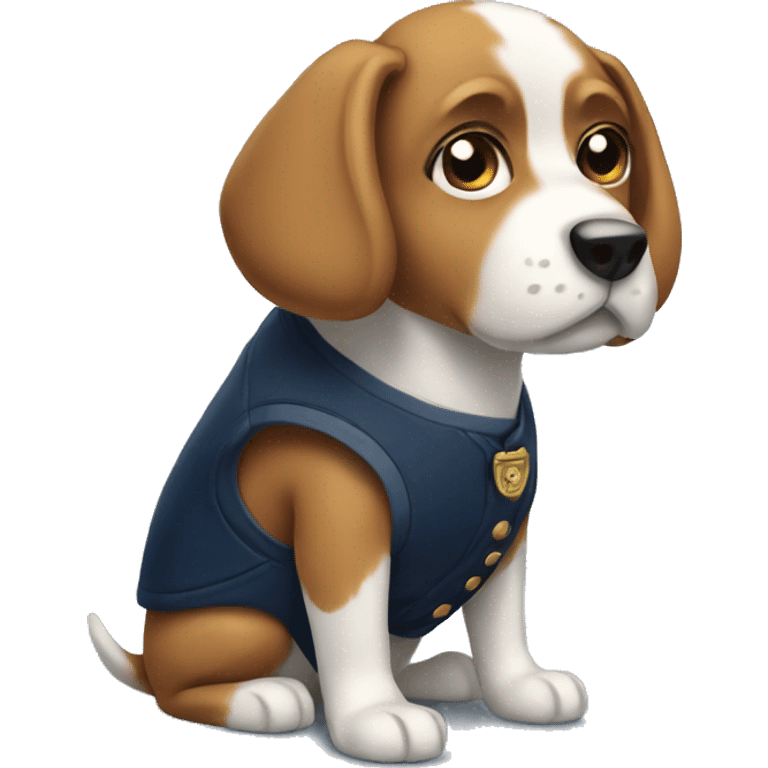 A dog wearing a navy vest emoji