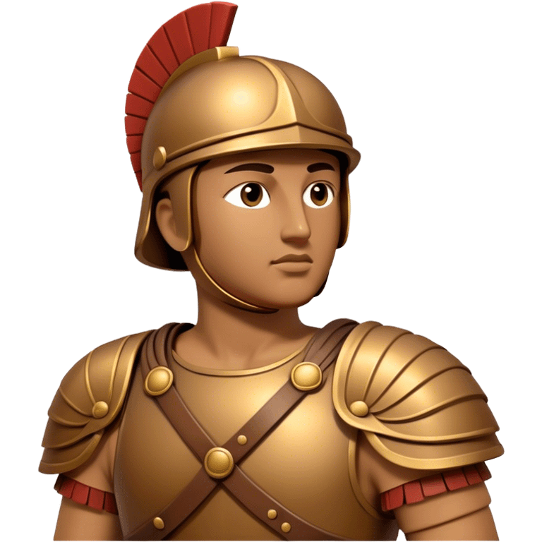 Botero Bronze Roman Soldier Landmark Emoji – Showcasing a stylized, rounded bronze Roman soldier sculpture. emoji