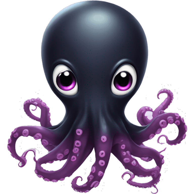 Black Alien Octopus in love emoji