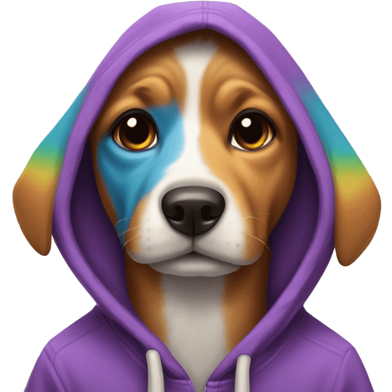 dog wearing a hoodie emoji