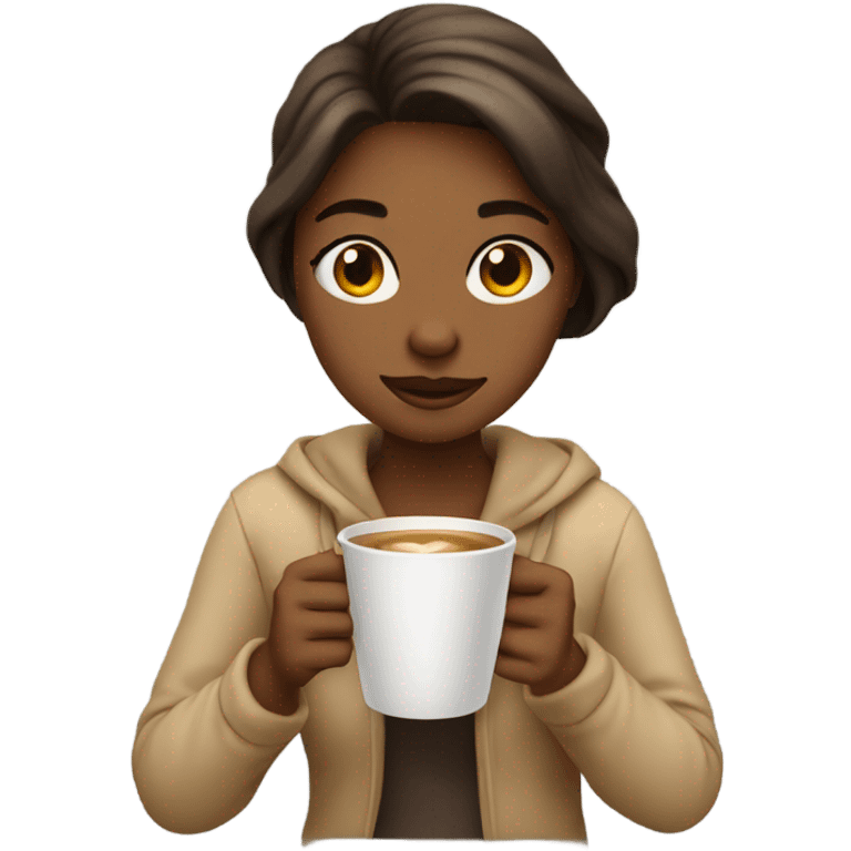 Girl drink coffee emoji