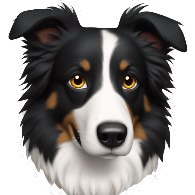 Un border collie blanco con las manchas negras emoji