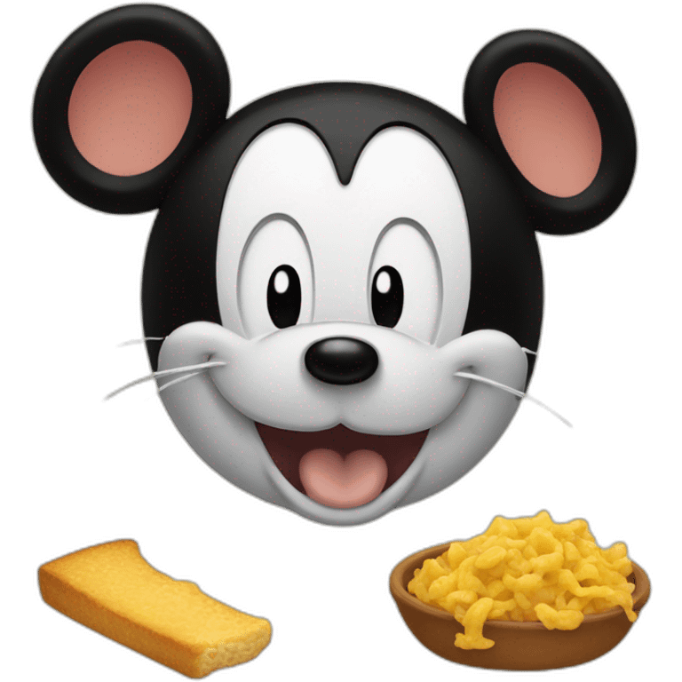 Mickey mouse eat by cat emoji