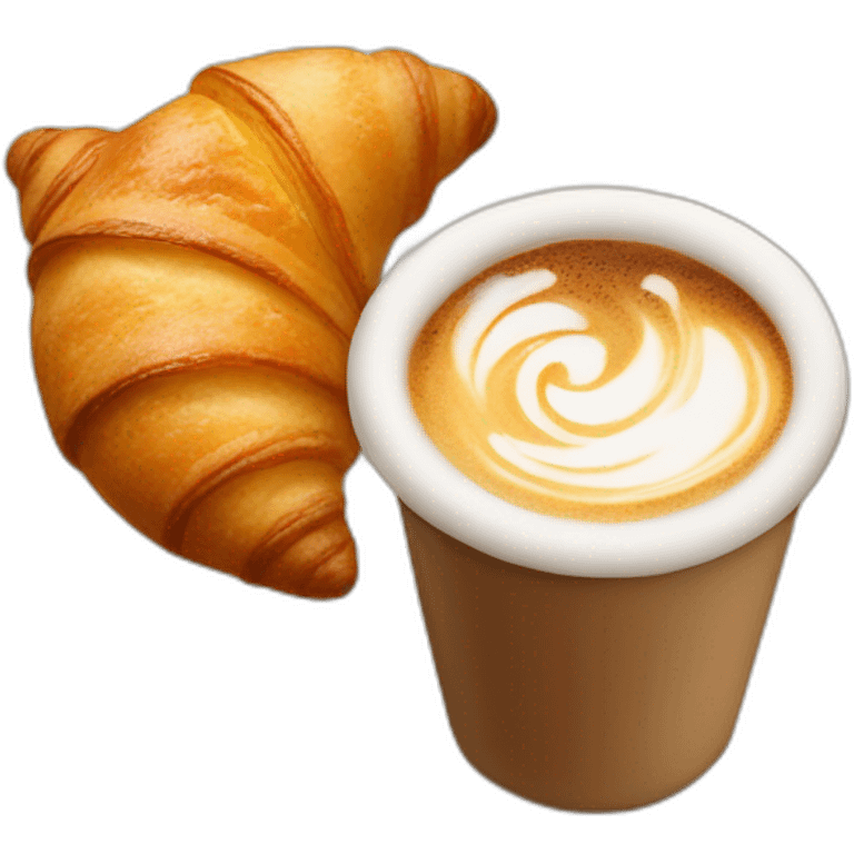 latte and croissant emoji