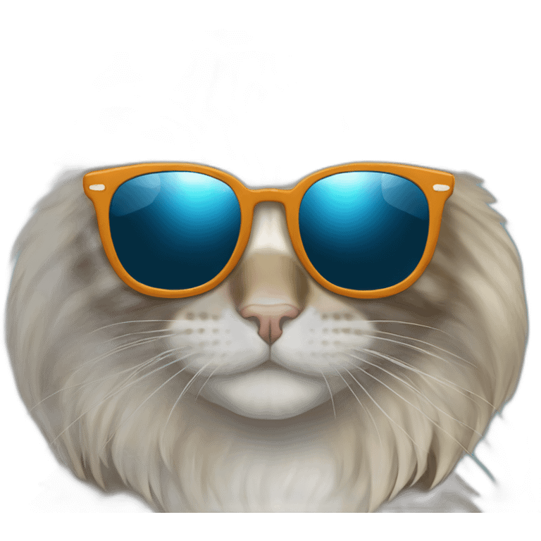 Female maine coon with sunglasses emoji