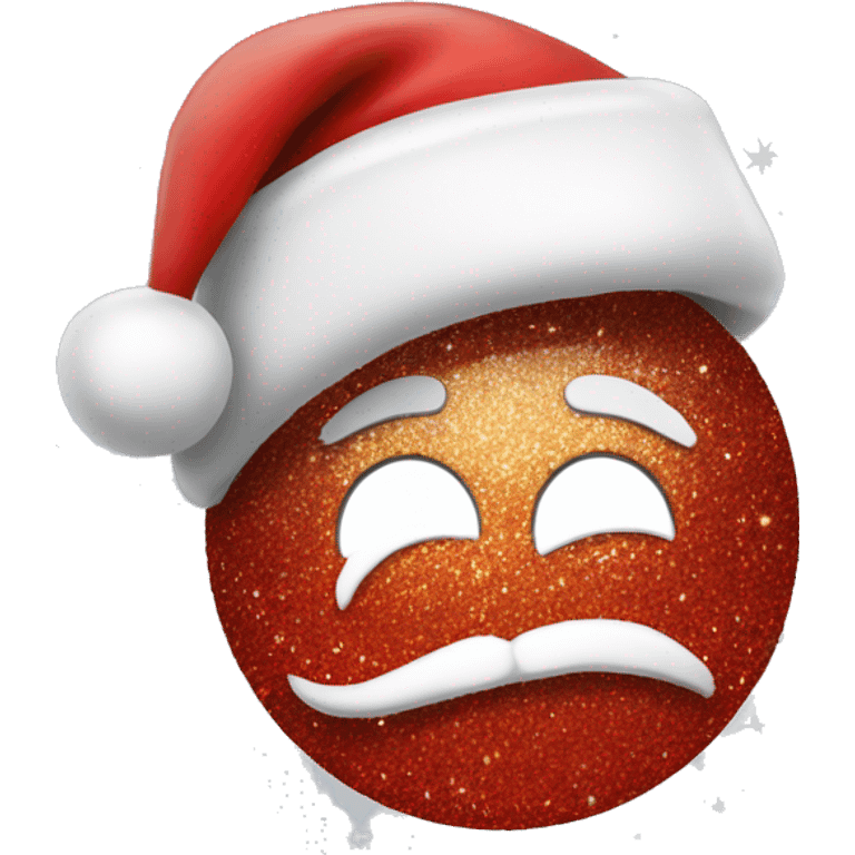 Santa hat with glitter emoji