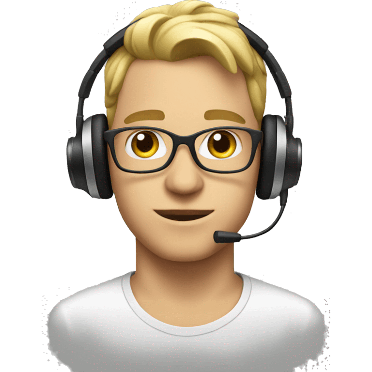 white young producer with headphones emoji