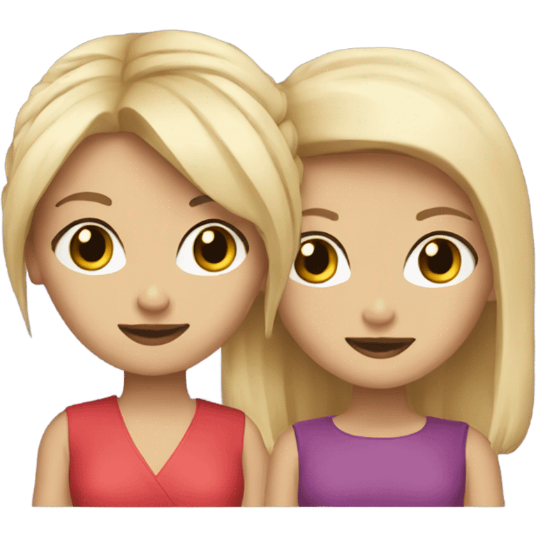 Blondie and brunette bestfriends emoji