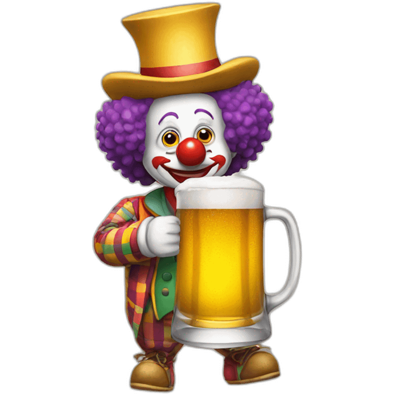 clown drinking beer emoji