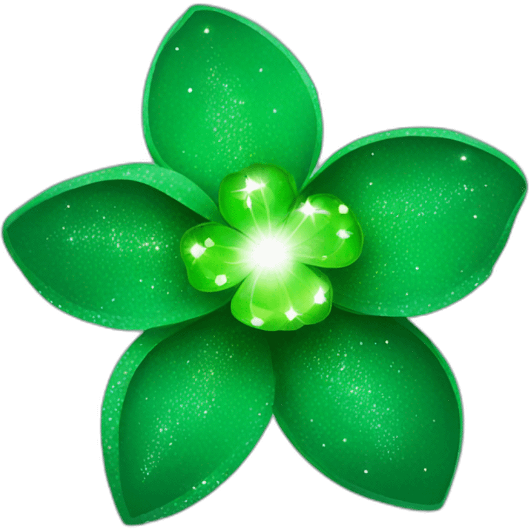 magic green flower with sparkles emoji