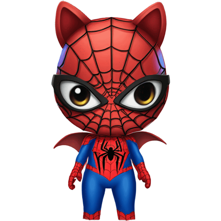 Hello kitty dressed up as spider man emoji