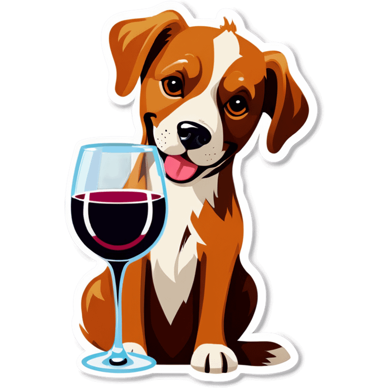 Dog drinking wine emoji