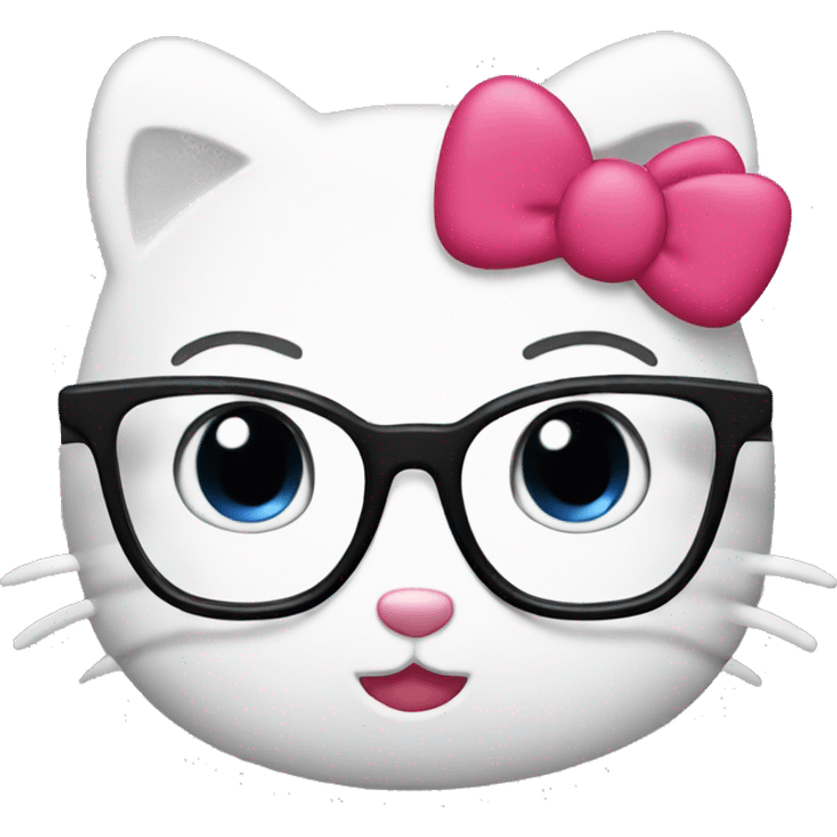 Hello kitty wearing glasses emoji