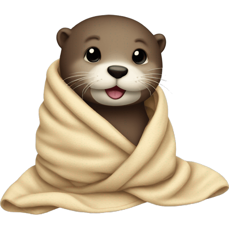 otter cozy in blanket emoji