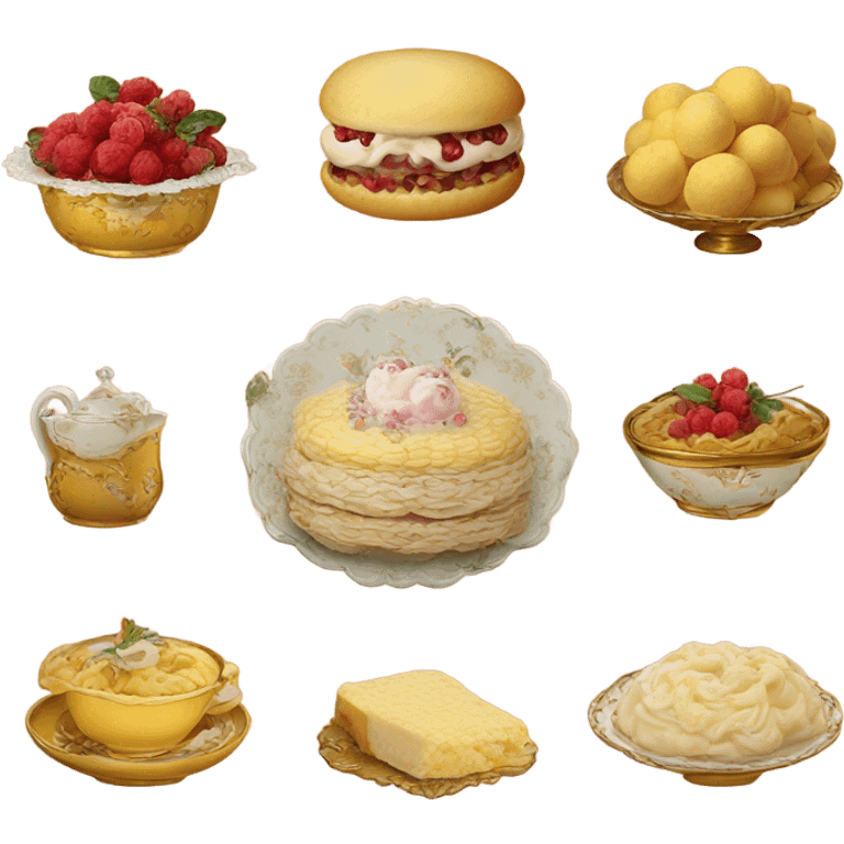 vintage rococo food emoji