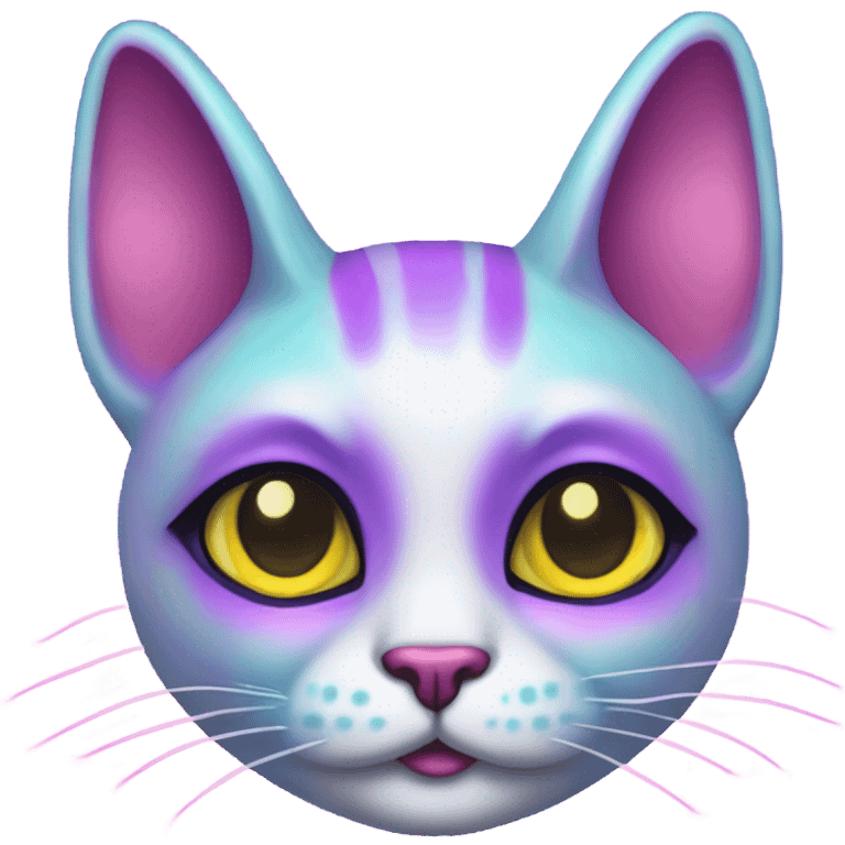 Lisa frank alien cat with antennas on head ￼ emoji