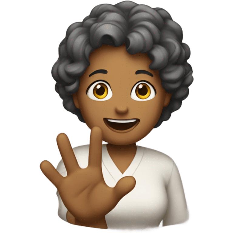 Can you create a mom emoji waving her hand? emoji