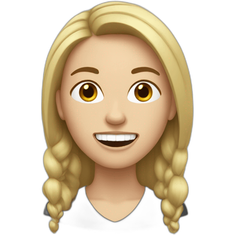 White woman with brushteeth emoji