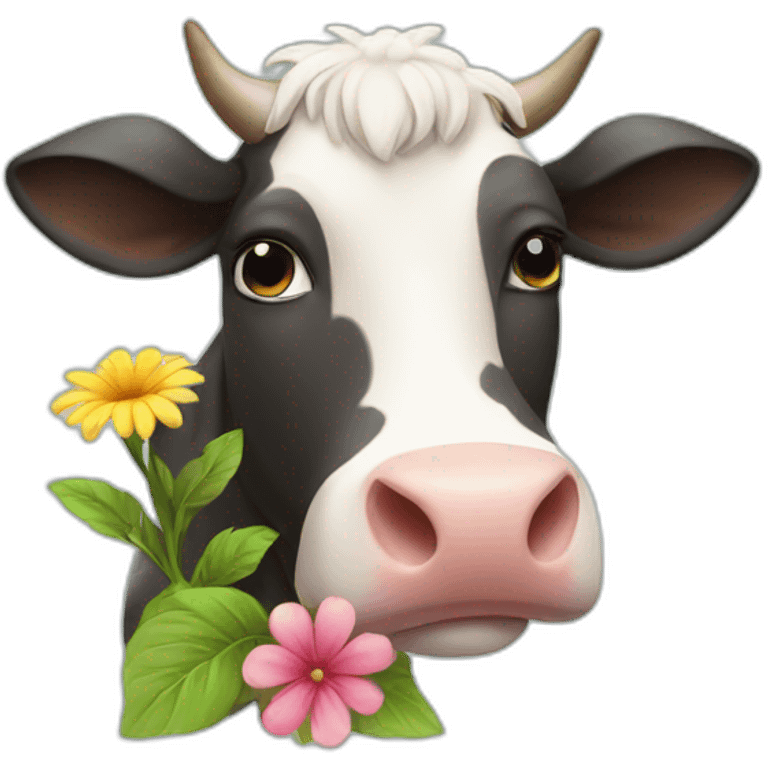 cow with flower emoji