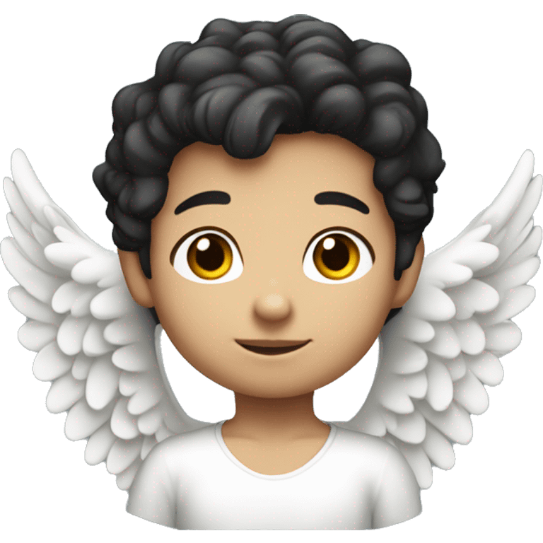 caucasian dark hair small kid angel  emoji