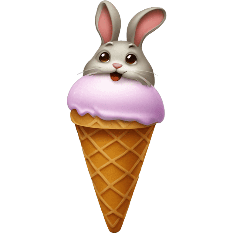 Icecream with rabbit emoji