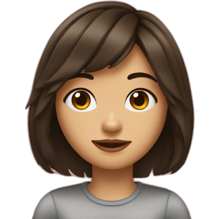 Fille brune a frange emoji