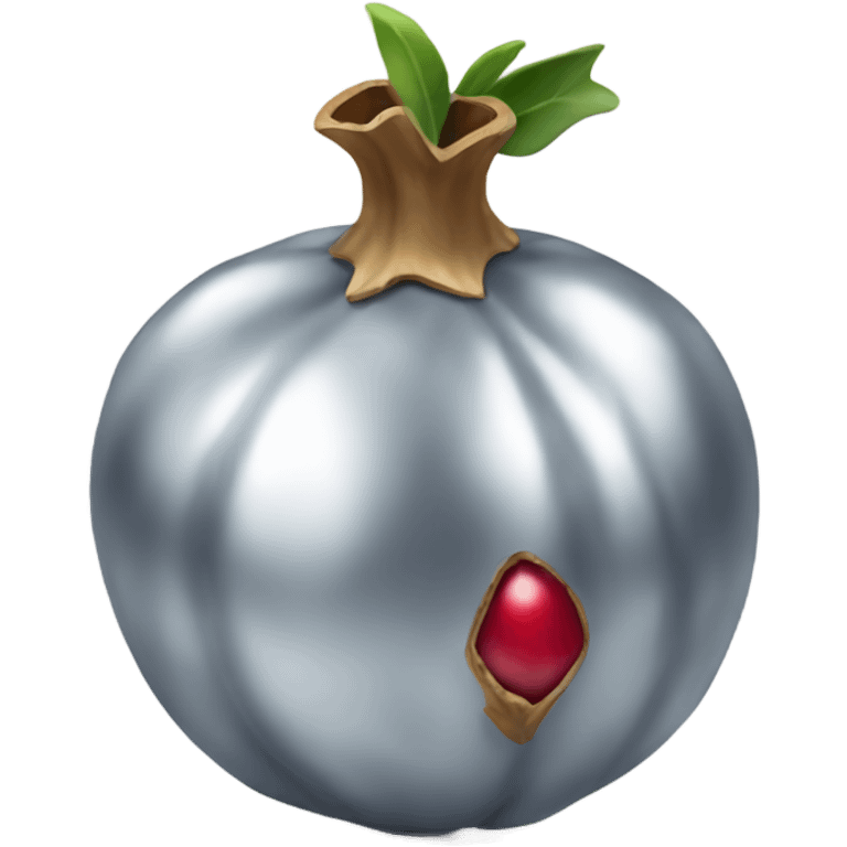 Silver pomegranate emoji