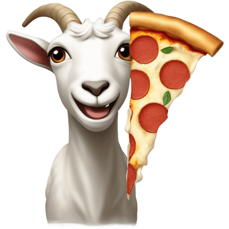 goat eating pizza emoji