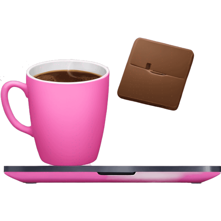 coffee and laptop pink emoji