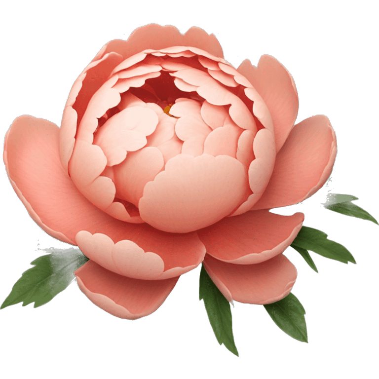 Salmon color Peony flower emoji