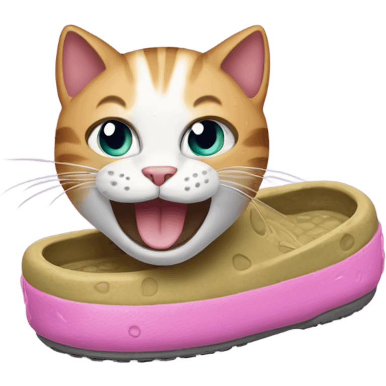 Cat inside some a crocs  emoji