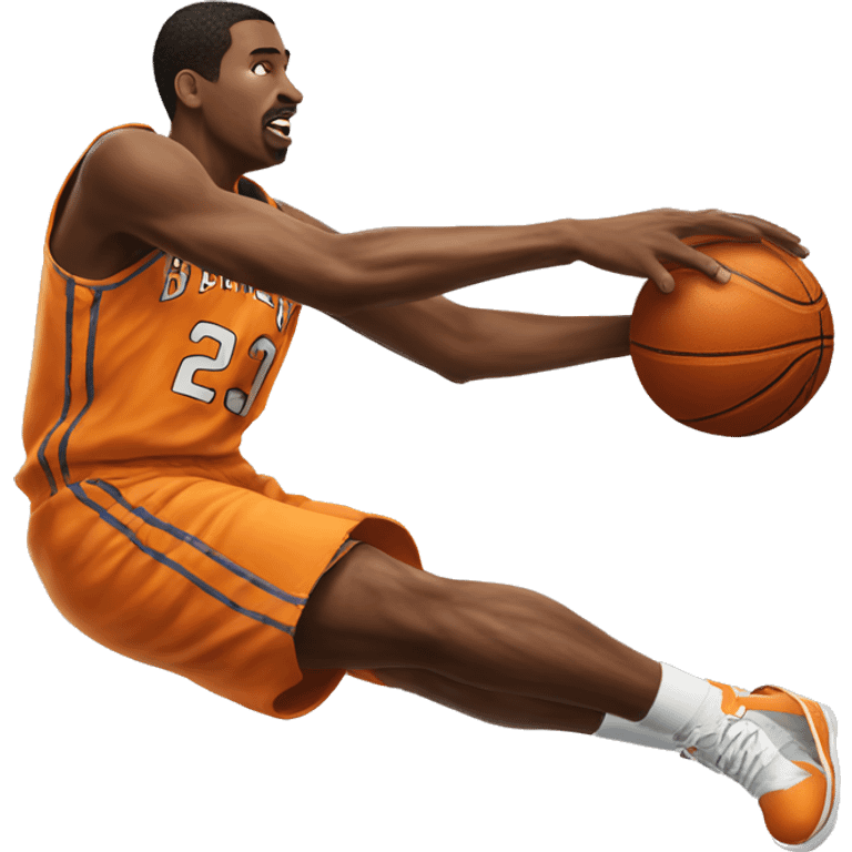 A basketball player dunking a ball emoji