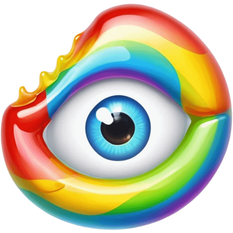 melted rainbow gummy eye emoji