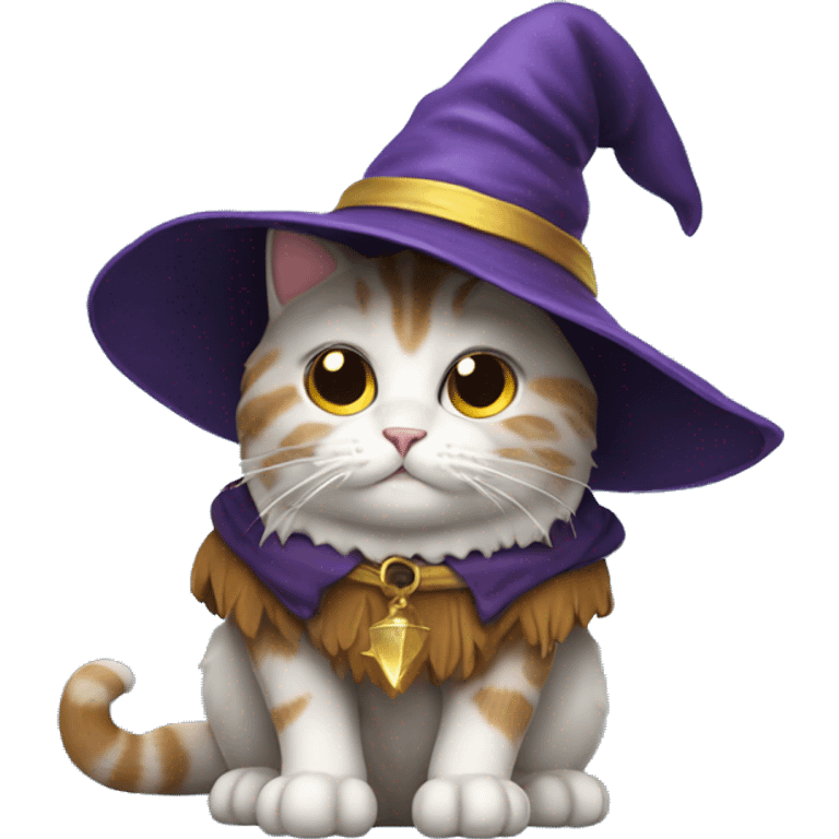 Cat with a wizard hat emoji