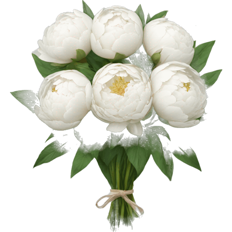 White peonies bouquet  emoji