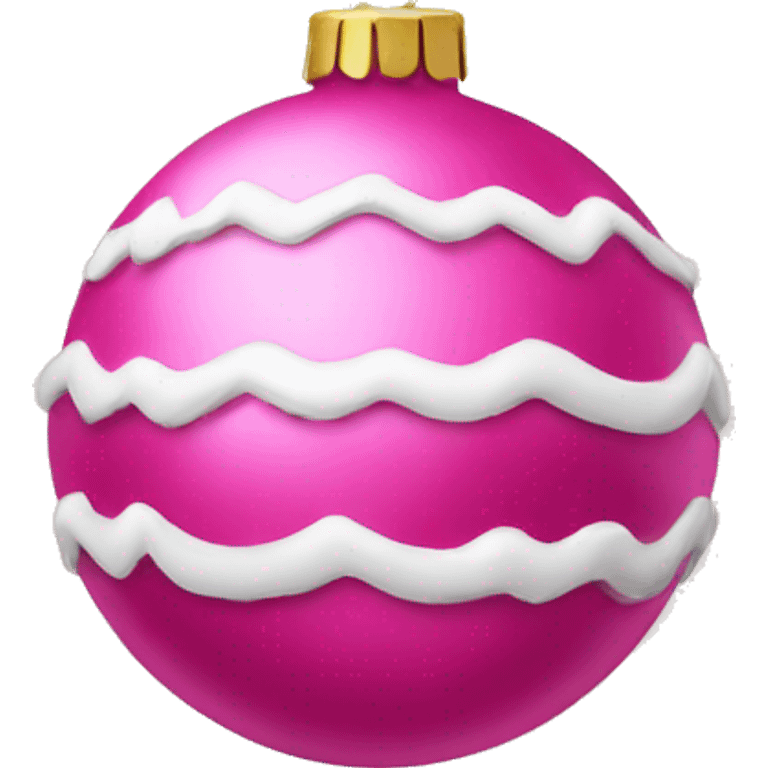 Pink Christmas ornament emoji