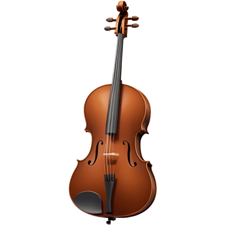 Cinematic Realistic Cello, deep brown polished wood, elegant f-holes curving gracefully, warm golden lighting creating depth, bow gently resting on the strings, glowing with the rich resonance of classical artistry. emoji