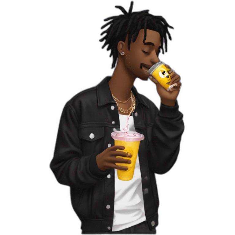 playboi carti sipping lean at a concert emoji