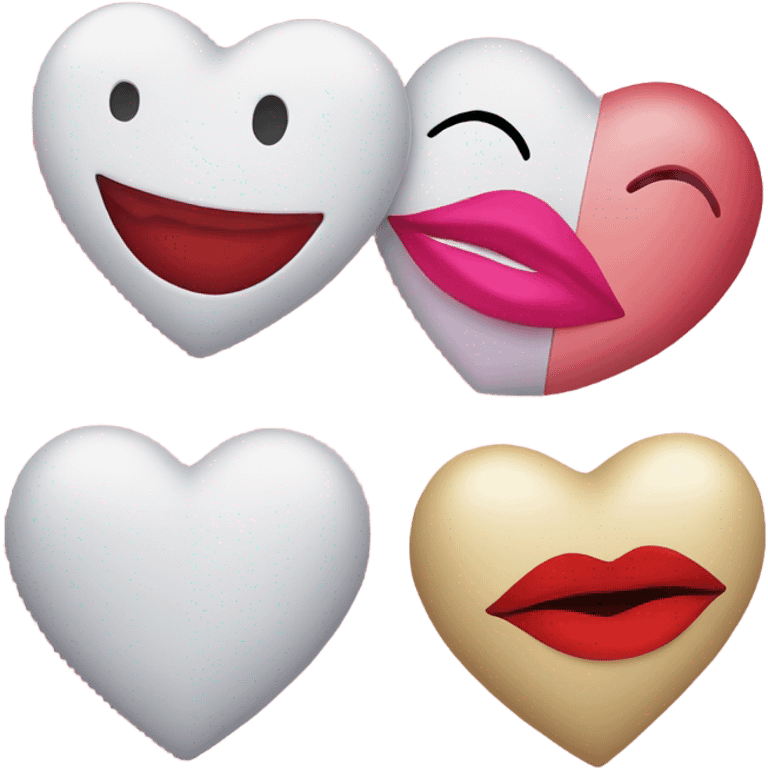 Love, hearts, a letter with a heart, a kiss. emoji