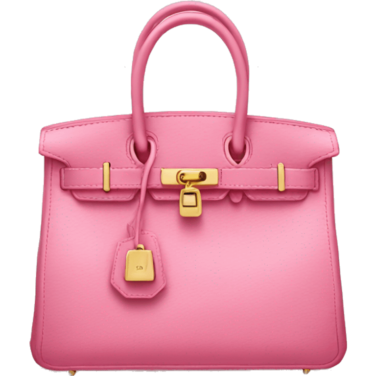 Pink birkin bag with gold hardware  emoji