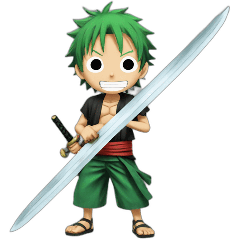 Luffy with zoro sword emoji