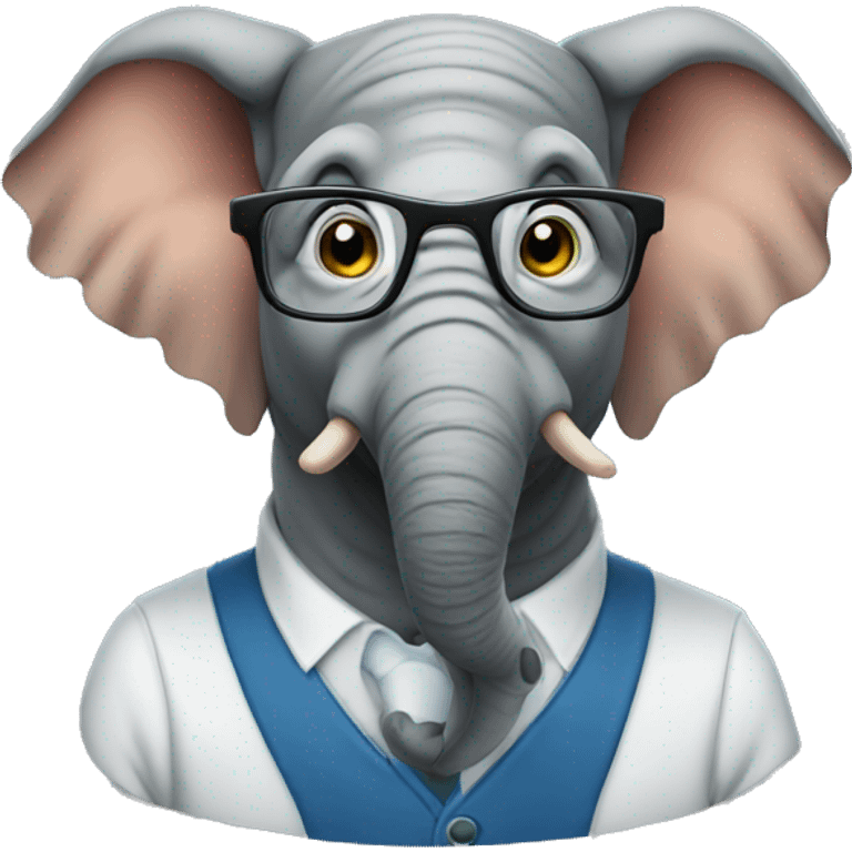 Professor elephant with glasses  emoji