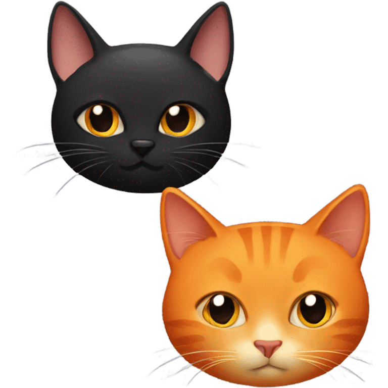 black cat and orange cat emoji