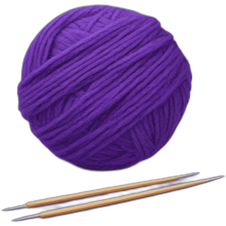 Ball of purple yarn with needles emoji