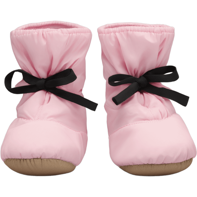 bloch pink warm up ballet booties with black sole emoji