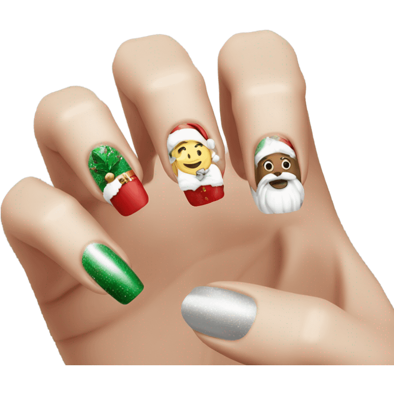 Christmas nails emoji